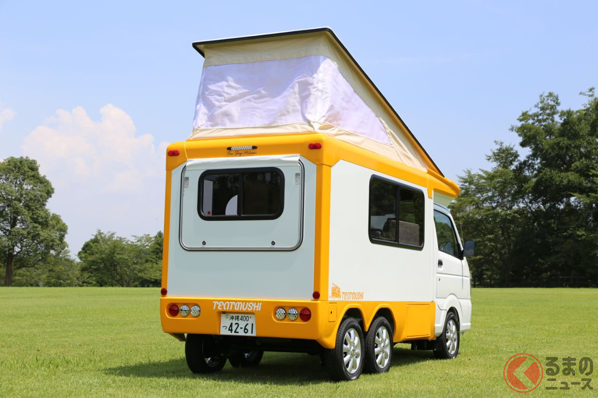 タフ顔だけど可愛い 大人でも車中泊余裕な軽キャンパー テントむし どんな仕様 くるまのニュース タフ顔だけど可愛い 大人でも車中泊余裕な軽キャンパー テントむし どんな仕様 くるまのニュース