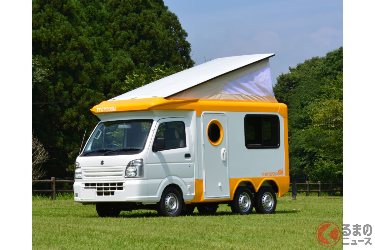 タフ顔だけど可愛い 大人でも車中泊余裕な軽キャンパー テントむし どんな仕様 くるまのニュース タフ顔だけど可愛い 大人でも車中泊余裕な軽キャンパー テントむし どんな仕様 くるまのニュース