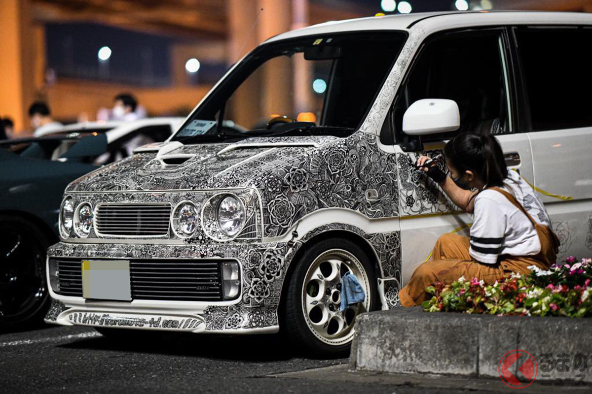 愛車「ムーヴ」に芸術的なアートを手描きで描き続ける…その完成度が凄い!(画像提供:ごみづき@5329(@02_3579mk))