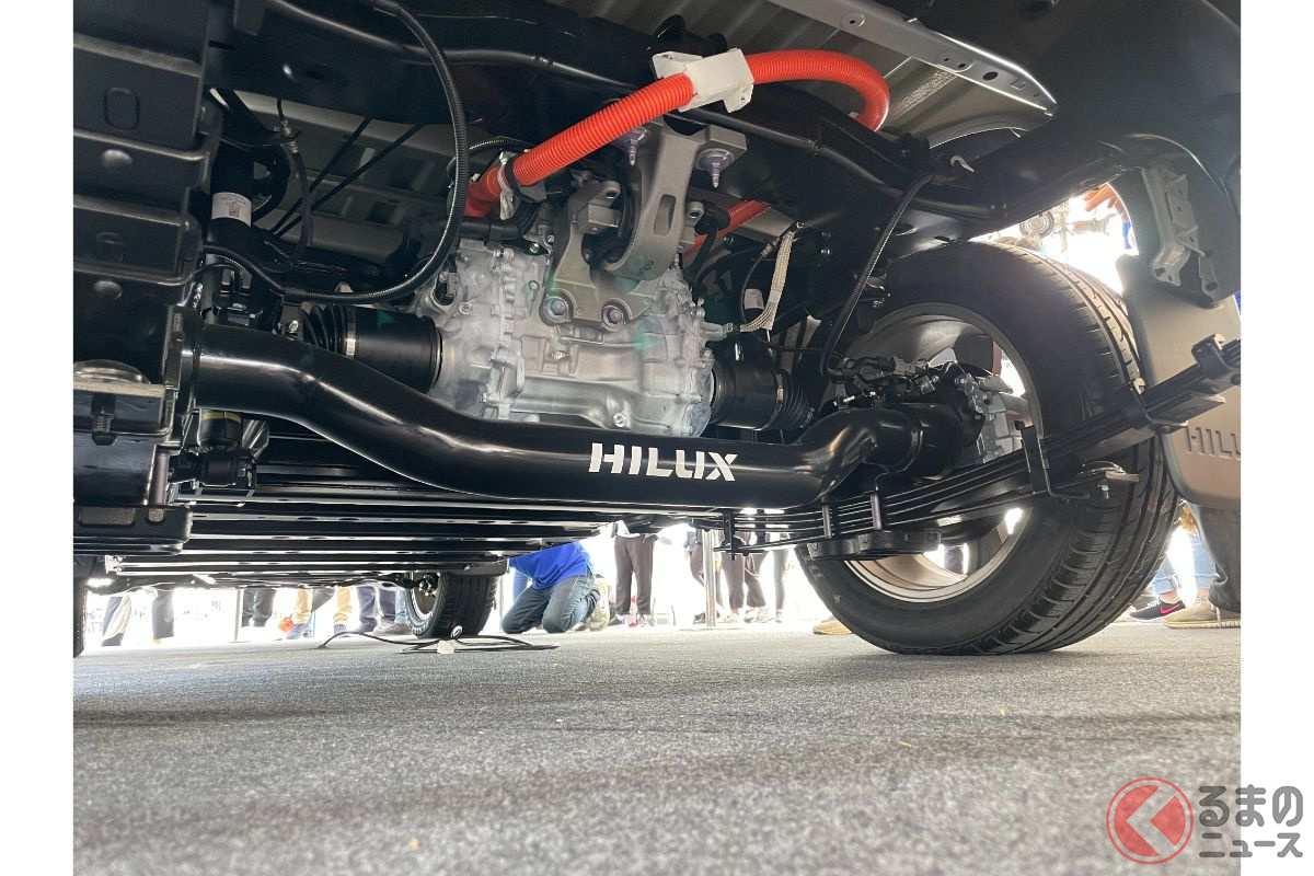 新たにド・ディオン式を採用した「ハイラックスレボBEVコンセプト」