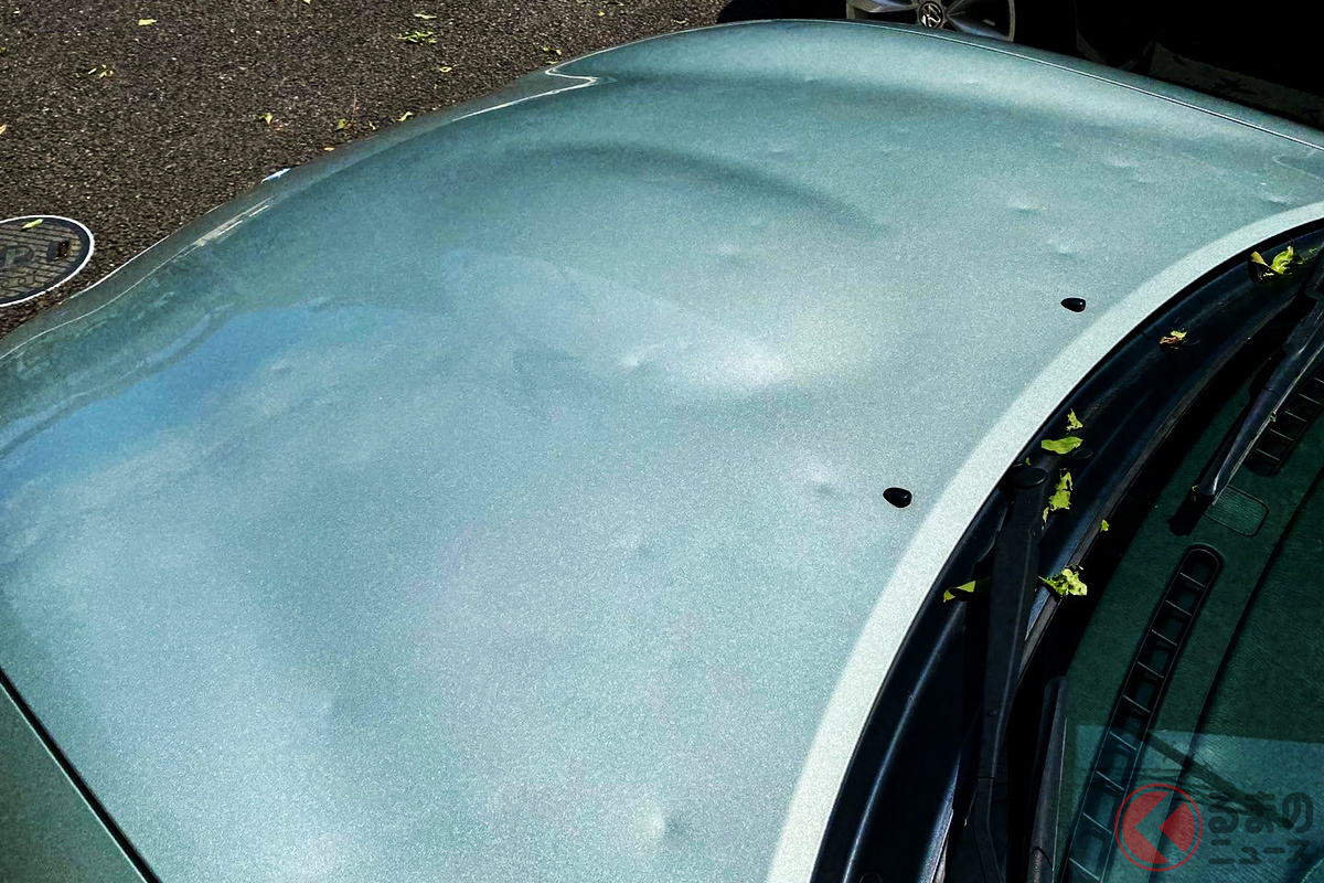 千葉県在住のIさんはマツダ「ロードスター」がひょう害に見舞われた(画像提供:Iさん)