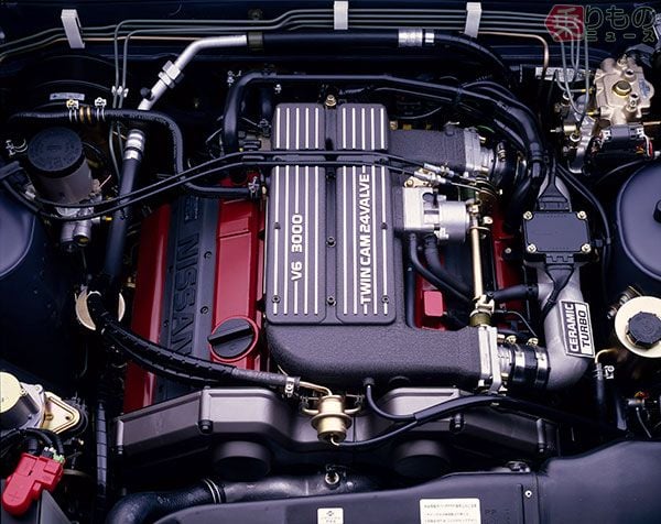 日産「シーマ」（初代）のVG30DETエンジン（画像：日産自動車）