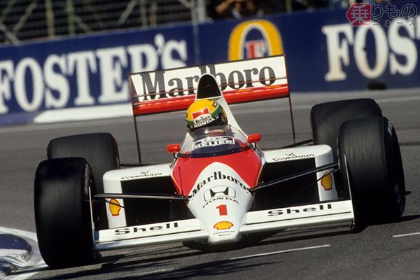 マクラーレン・ホンダのF1最高成績は1988年、シーズン全16戦中15勝を記録した。写真は翌89年、オーストラリアGPのアイルトン・セナ（画像：ホンダ）。