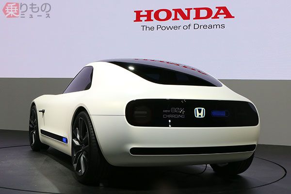 世界初披露「Honda Sports EV Concept」（2017年10月25日、大音安弘撮影）。